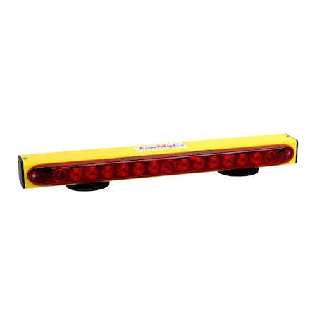 Towmate 22in rechargeable, yellow, magnetic, LED wireless tow light w/6-Pin round transmitter. TM22Y-6
